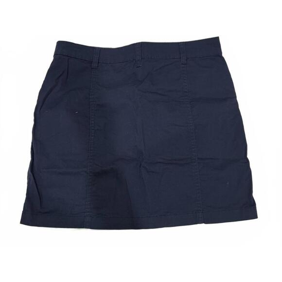 Copper Key Navy Cotton Blend Full Button Front Short Mini Skirt- Size Medium - Picture 3 of 9